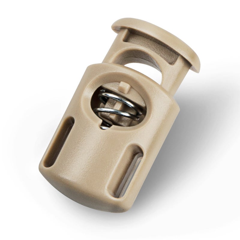 DYZD Plastic Cord Locks End Spring Stop Toggle Stoppers Multi-Colour (10PCS, Khaki) - Image 1